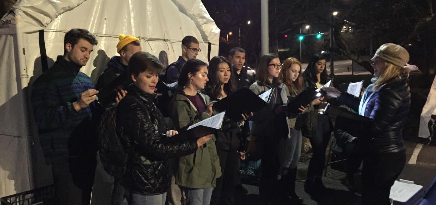 University Chorale performs at Tent City 3