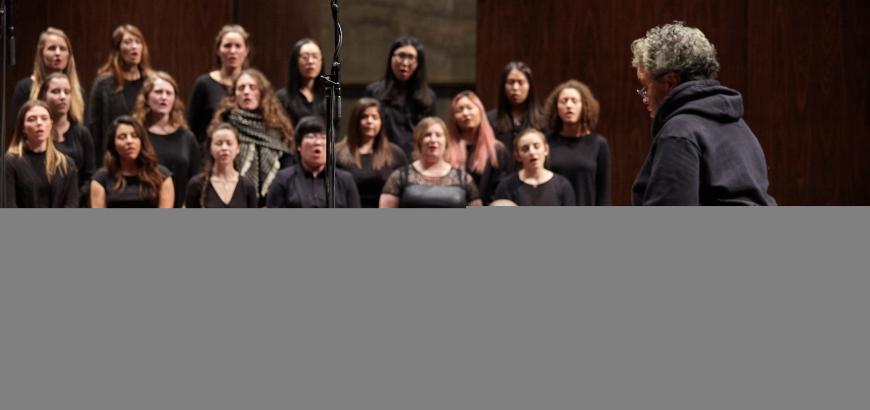 Phyllis Byrdwell directs the UW Gospel Choir (Photo: Steve Korn)