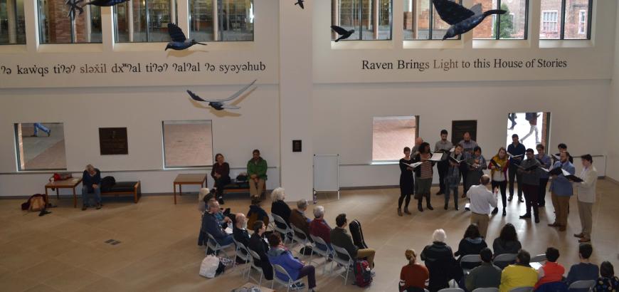 UW Music students perform at the Allen Library Atrium.