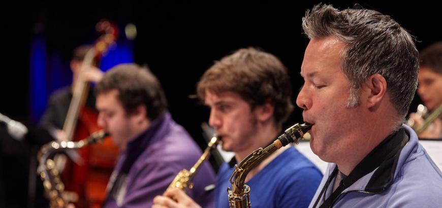 Stuart MacDonald performs with the UW Big Band