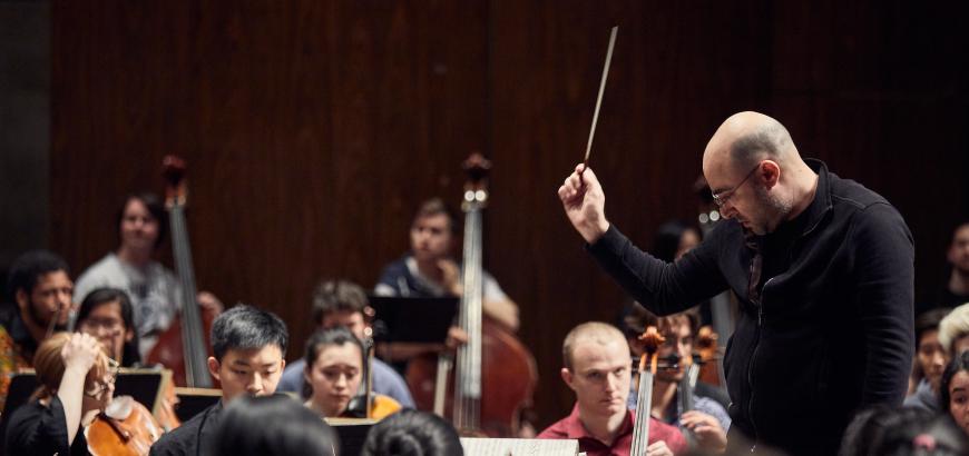 David Alexander Rahbee conducts the UW Symphony Orchestra (Photo: Steve Korn)