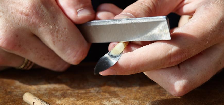 Whittling the Reed (photo: Steve Korn)