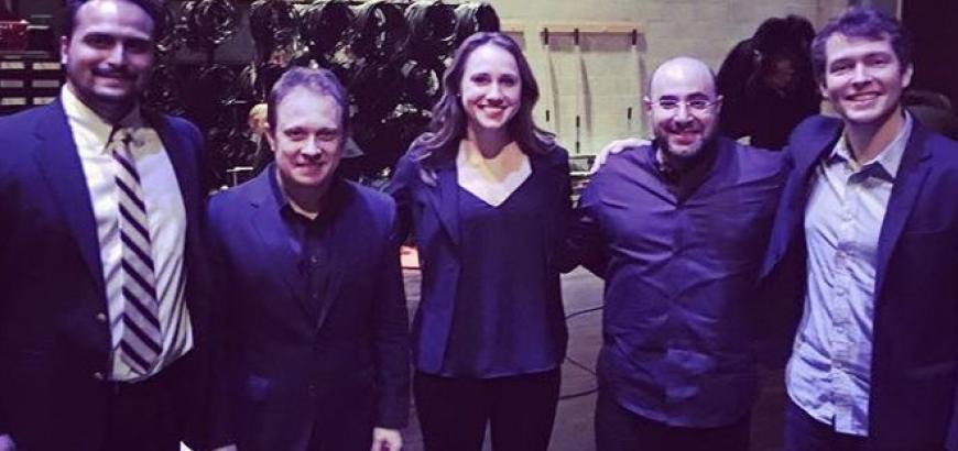 Conducting students with Ludovic Morlot and Dr. Rahbee