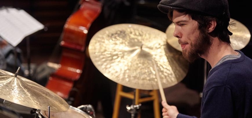 UW Studio Jazz Ensemble: Big Band, drums (photo: Steve Korn)