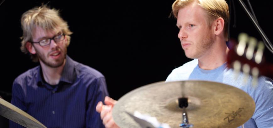 Student William Mappe and faculty member Ted Poor in 2014 (Photo: Steve Korn).