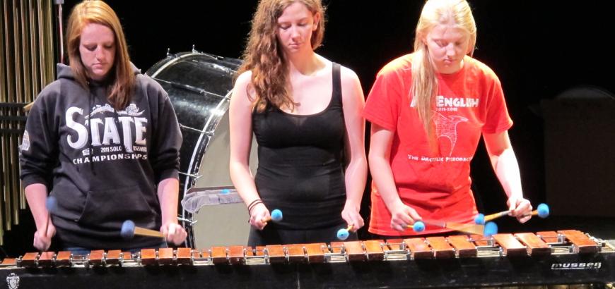 Three percussionists