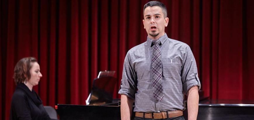 Student performs at the Voice Division recital (photo: Steve Korn)