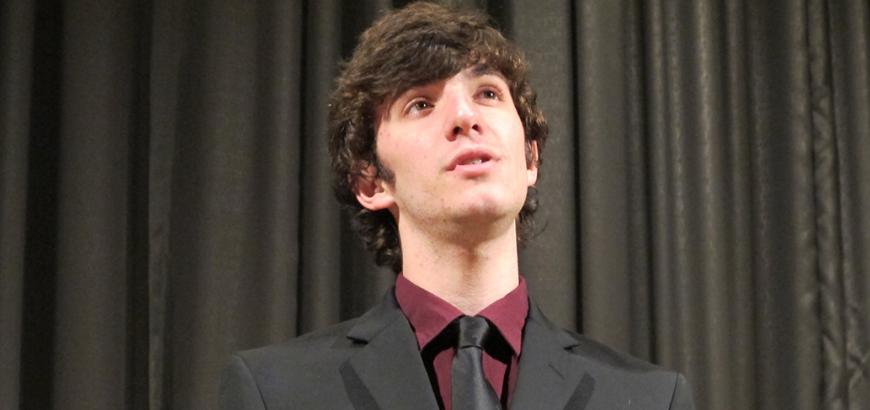 Young man singing