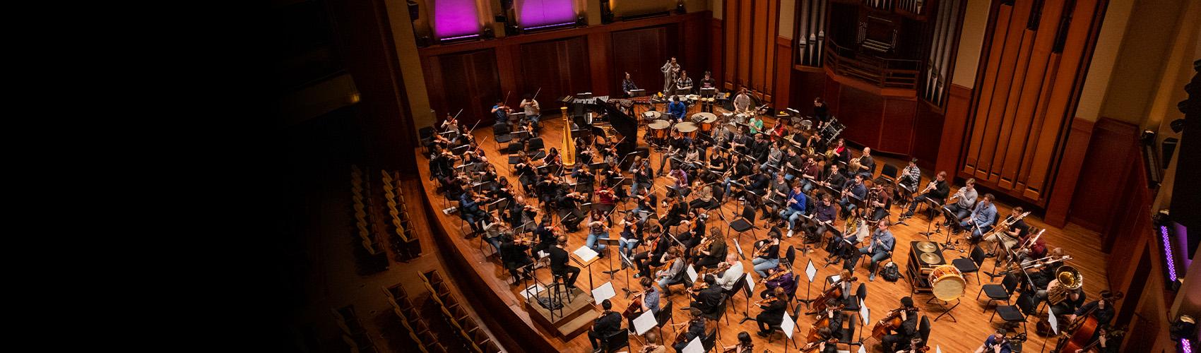 Orchestra on stage