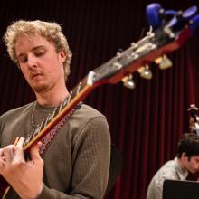 Student jazz guitarist (Mark Stone photo).