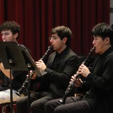 Wind Ensemble musicians perform a Chamber Winds recital (Photo: Cyan Duong).