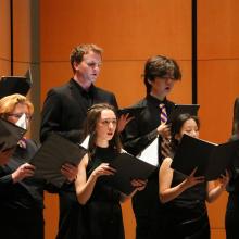 UW Glee in rehearsal at Meany Hall (Photo: Cyan Duong).