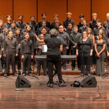 Phyllis Byrdwell leads the UW Gospel Choir (Photo: UW Photography).