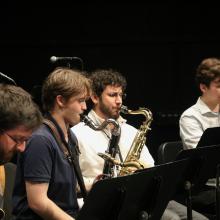 The Modern Band in rehearsal at the Meany Studio Theater (Photo: Cyan Duong).