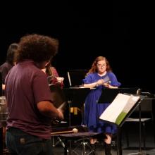 UW Percussion Ensemble performs at the Meany Studio Theater (Photo: Cyan Duong). 