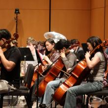 The UW Symphony in rehearsal at Meany Hall (Photo: Cyan Duong).