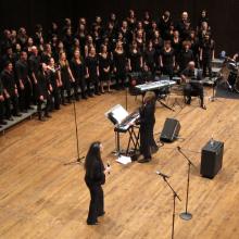 Phyllis Byrdwell directs the UW Gospel Choir.