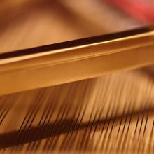 Closeup of piano strings