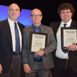 Music Ed alumnus Kevin Clayton (center) was recently named Washington State Teacher of the Year by the Washington Music Educators Association (Photo: Pasco School District).